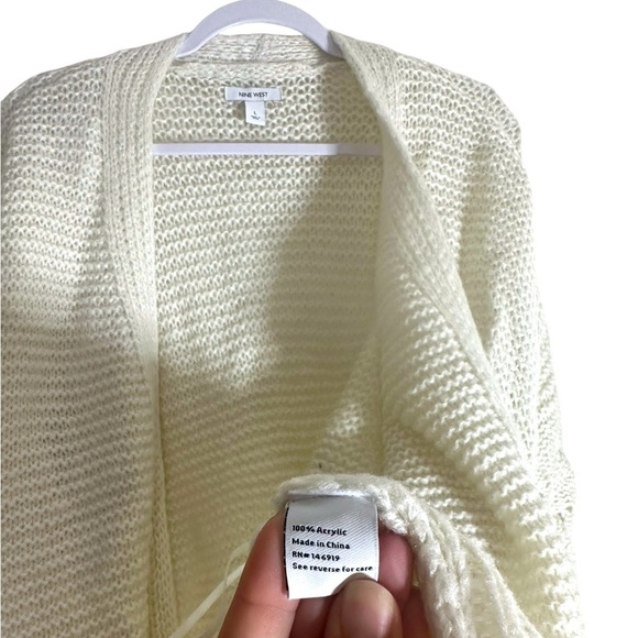 Nine West | NWT | White Open Cardigan | Women’s Warm Cardigan | Size Large - Picture 2 of 4